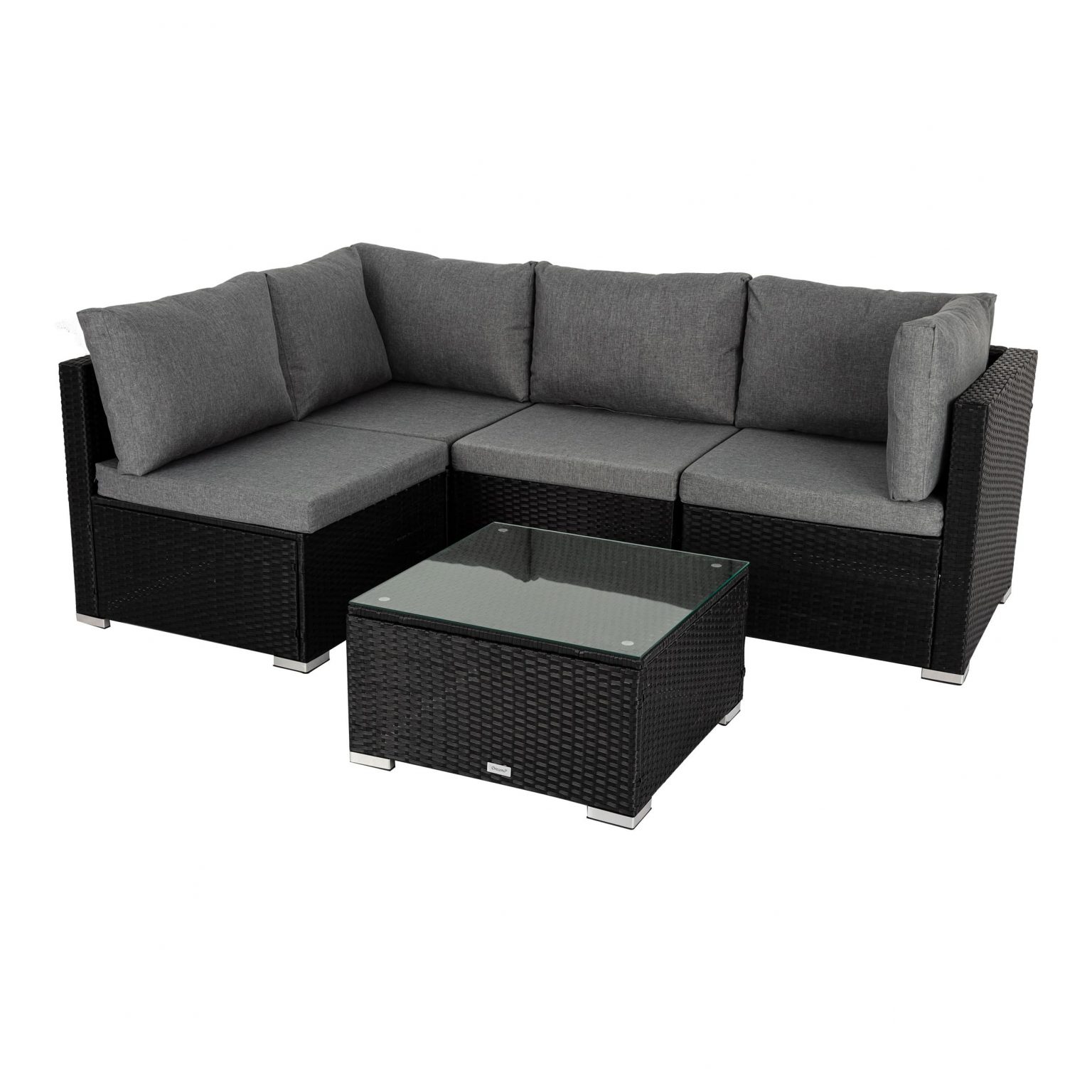 PE Wicker Outdoor Modular Lounge Sofa Bondi Set Black