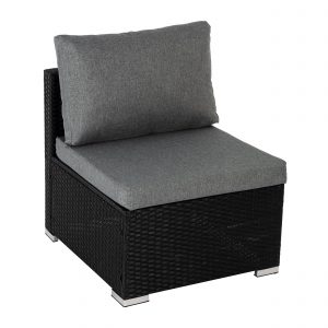 Black Armless Outdoor Sofa Set