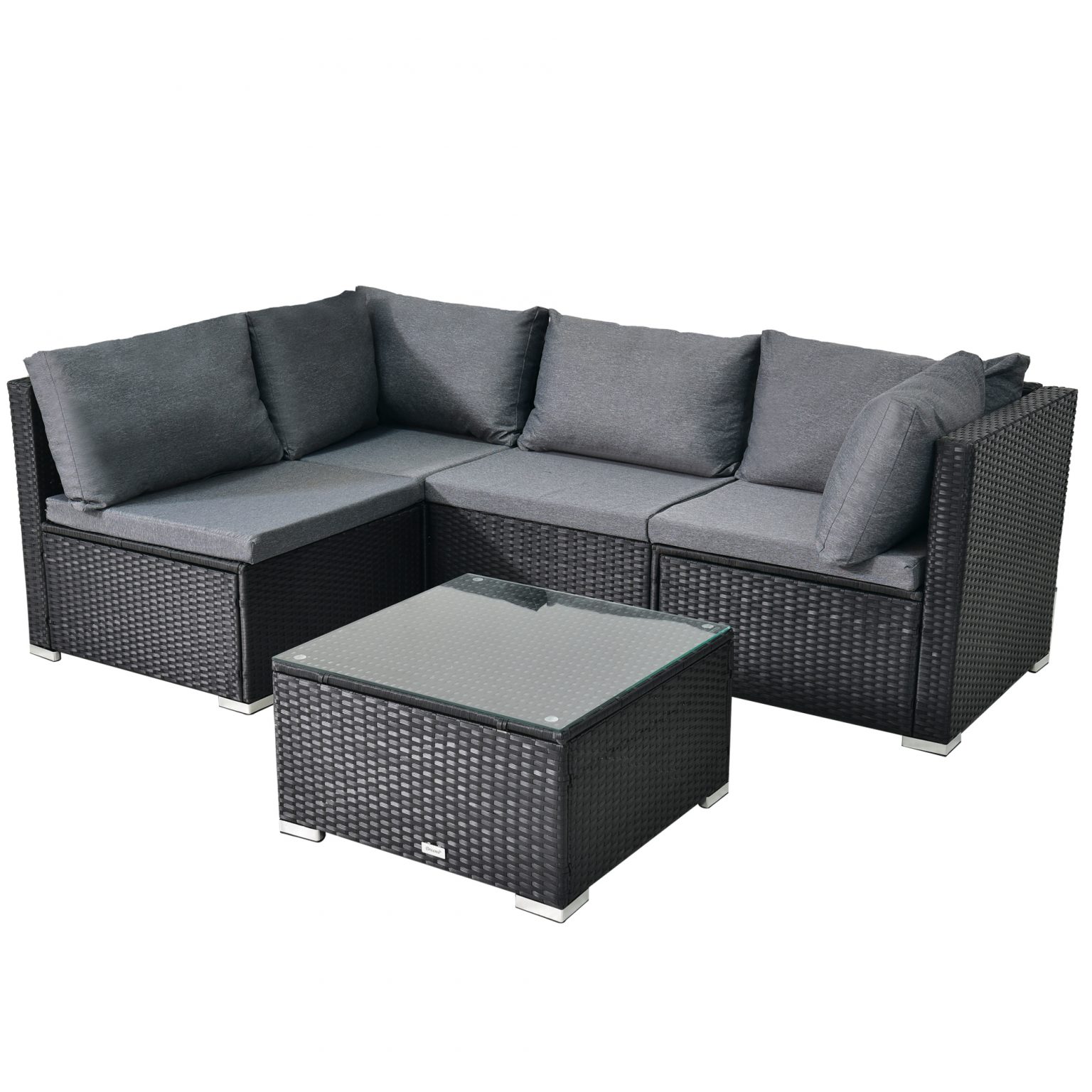 PE Wicker Outdoor Modular Lounge Sofa Bondi Set Black