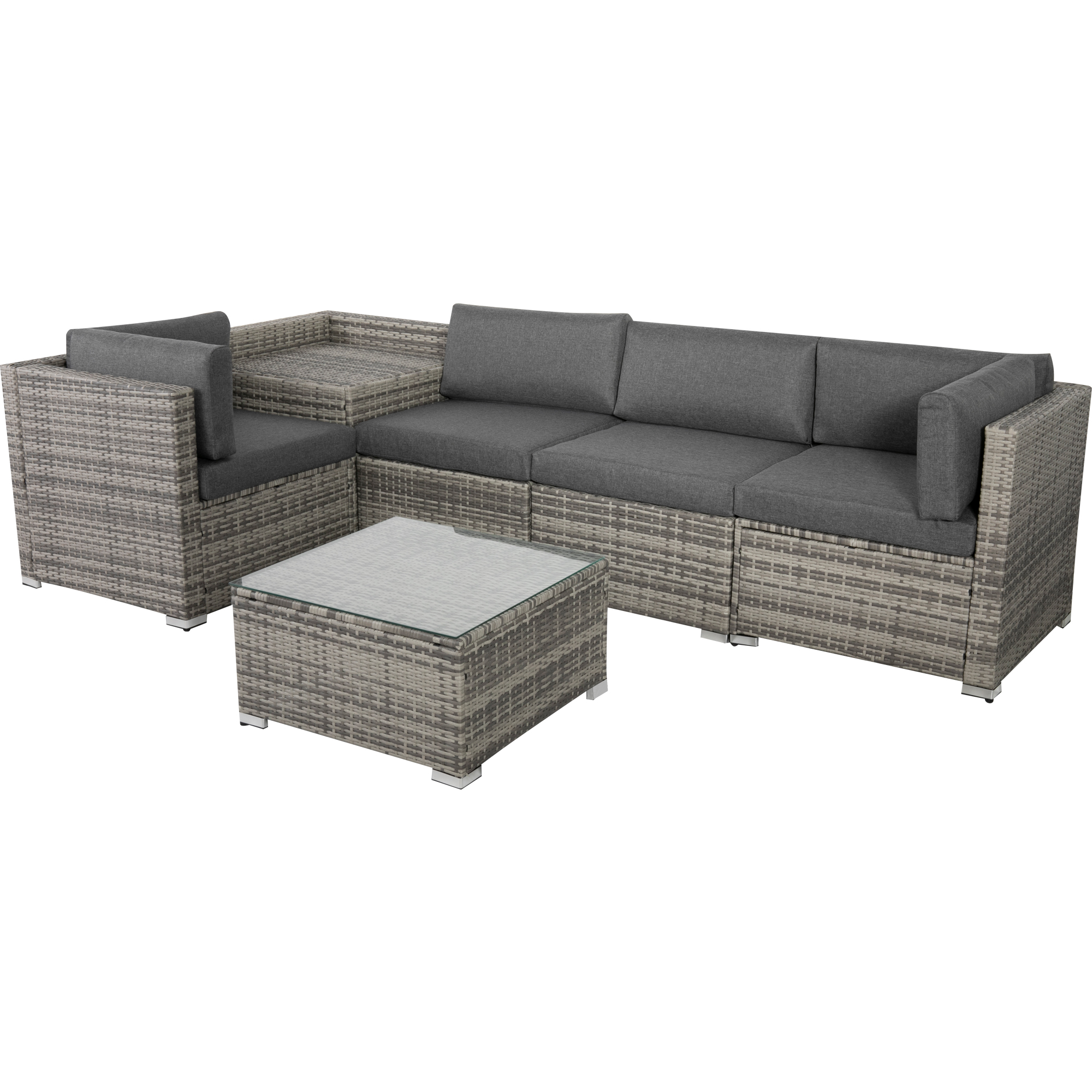 6PCS Outdoor Modular Lounge Sofa Coogee - Grey - Dreamo Living