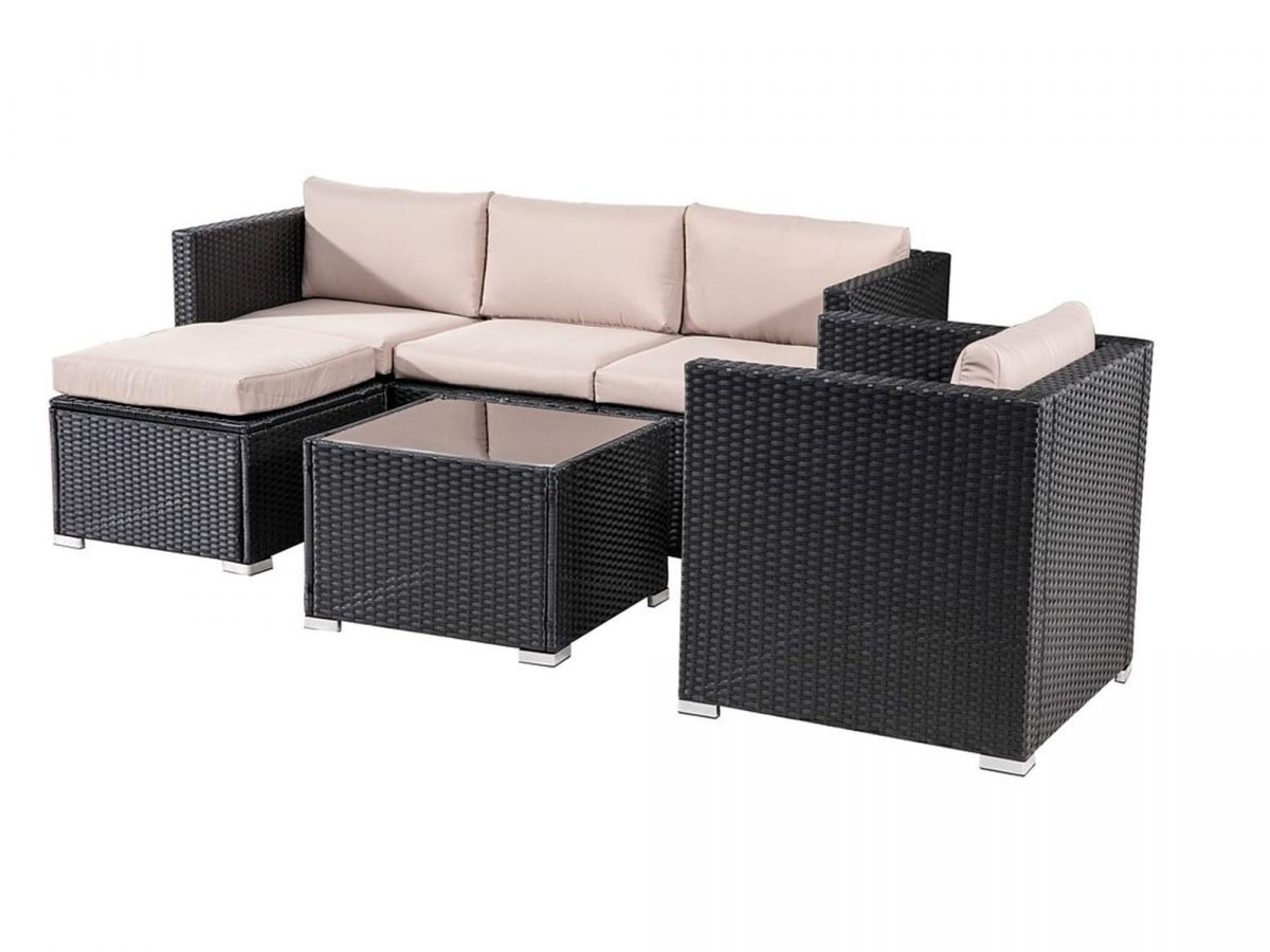 6 PCS Outdoor Modular Lounge Sofa Manly- Black - Dreamo Living