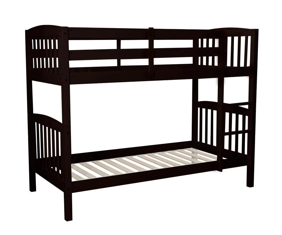 2-in-1 Solid Pine Single Timber Bunk Bed Frame-cappuccino - Dreamo Living