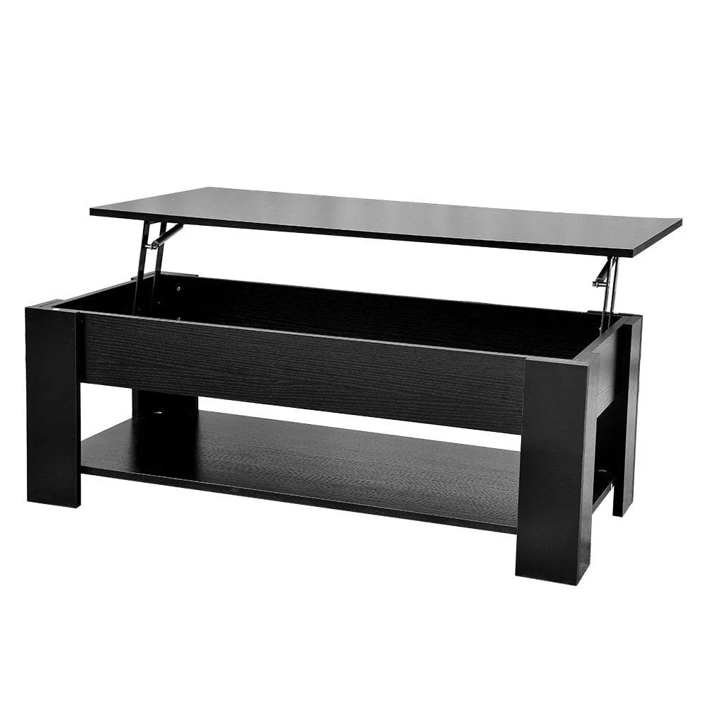 Lift Up Coffee Table with Storage Black Dreamo Living