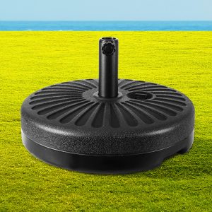 Conall Outdoor Pole Umbrella Circular Base – Sand/Water Weighted Parasol Stand – Cantilever or Offset Umbrella Base