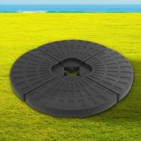 Summer Scenes Outdoor Umbrella Base - Cantilever Fan-Shaped Parasol Stand - Sand/Water Weighted - Garden, Pool and Terrace