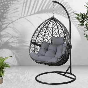 Outdoor Hanging Swing Chair - Black