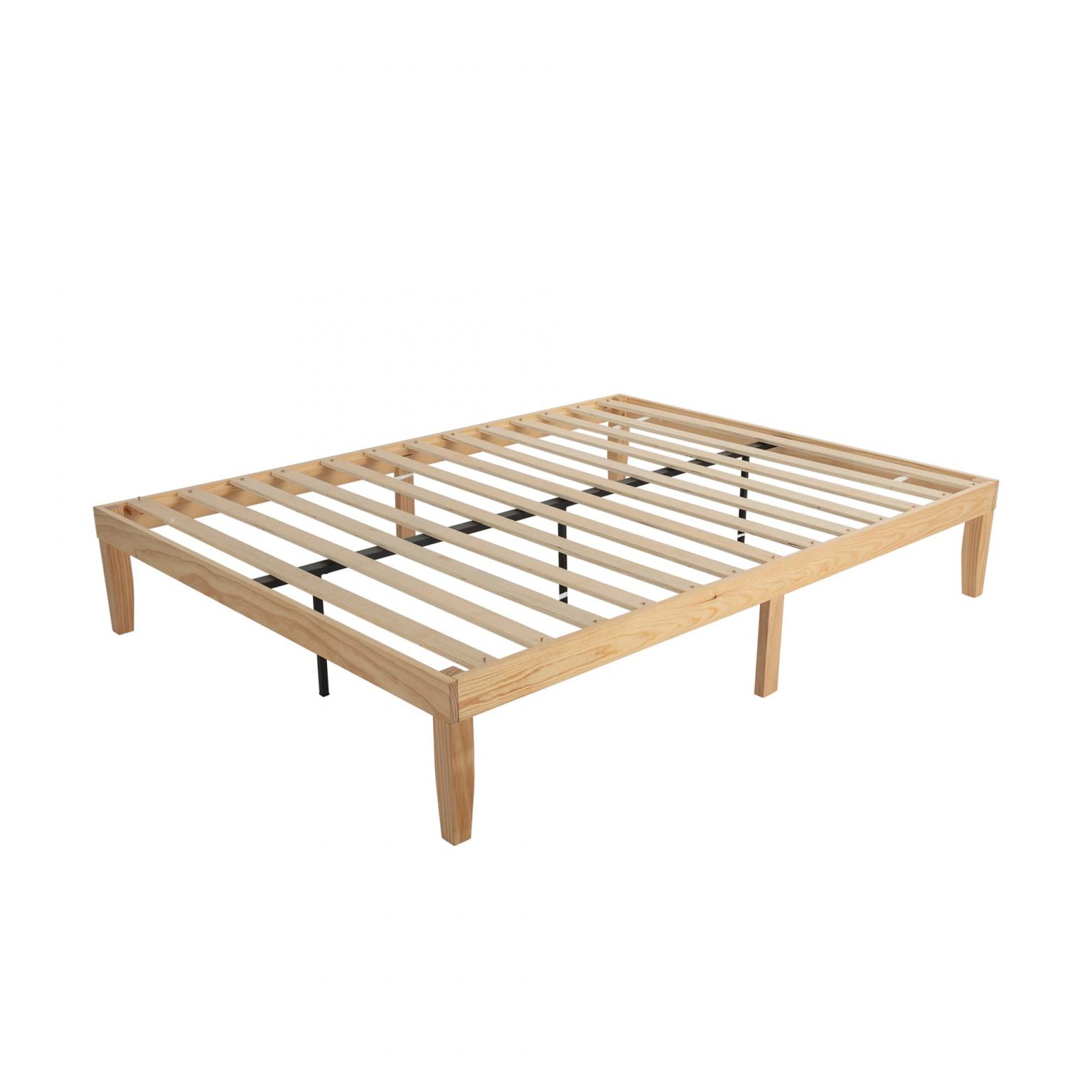 Warm Wooden Natural Bed Base Frame - Dreamo Living