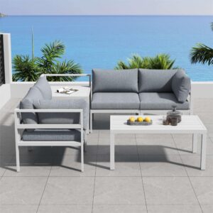 Contemporary Outdoor Seating Set in Aluminium