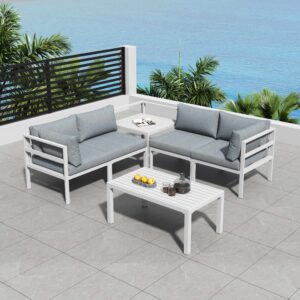 Contemporary Outdoor Seating Set in Aluminium