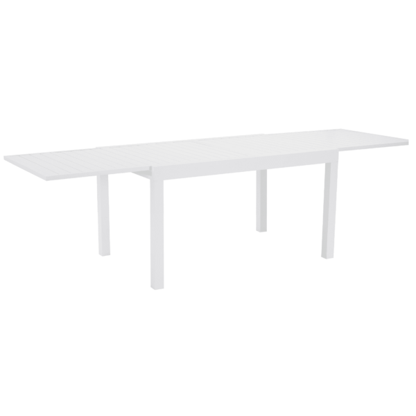 Extendable Madden White Aluminium Slatted Dining Table