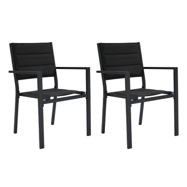 Pair of Aluminium John Outdoor Dining Chairs - Black