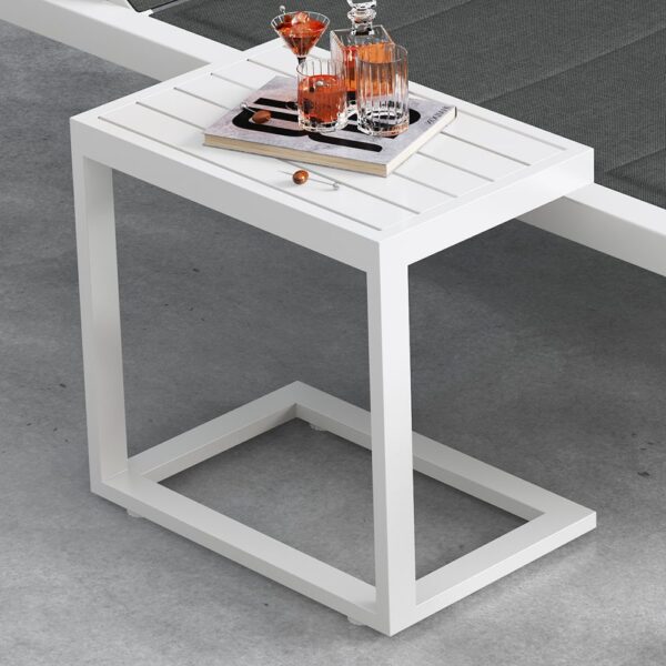 Outdoor Aluminium Side Table White