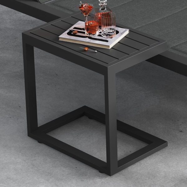 Outdoor Aluminium Side Table Charcoal Grey