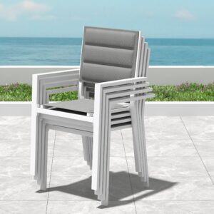 John Aluminium White Outdoor Dining Chair 4-Piece Set