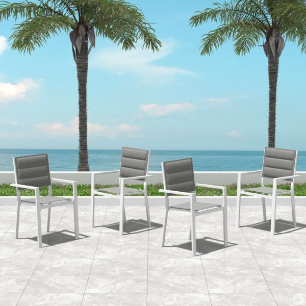 John Aluminium White Outdoor Dining Chair 4-Piece Set