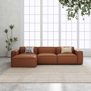 Harbor Luxe 4-Piece Leather Sofa Set with Ottoman