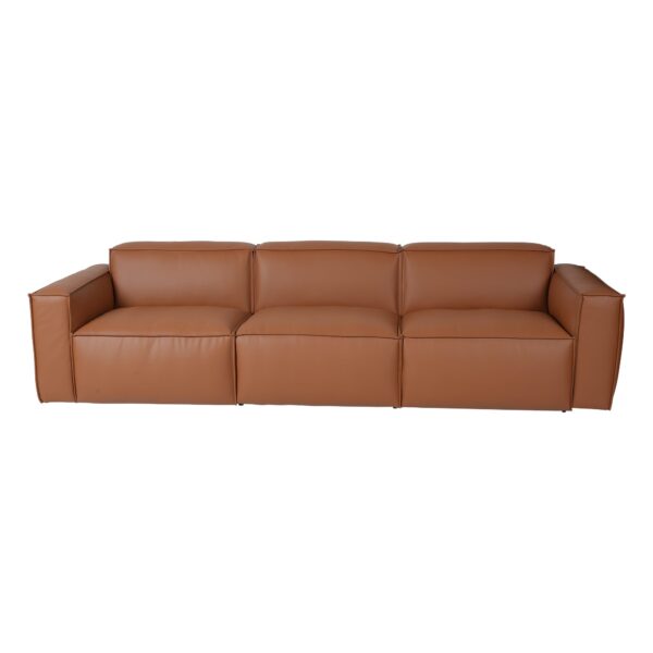 3.5 Seater Top Grain Leather Sofa Set Caramel