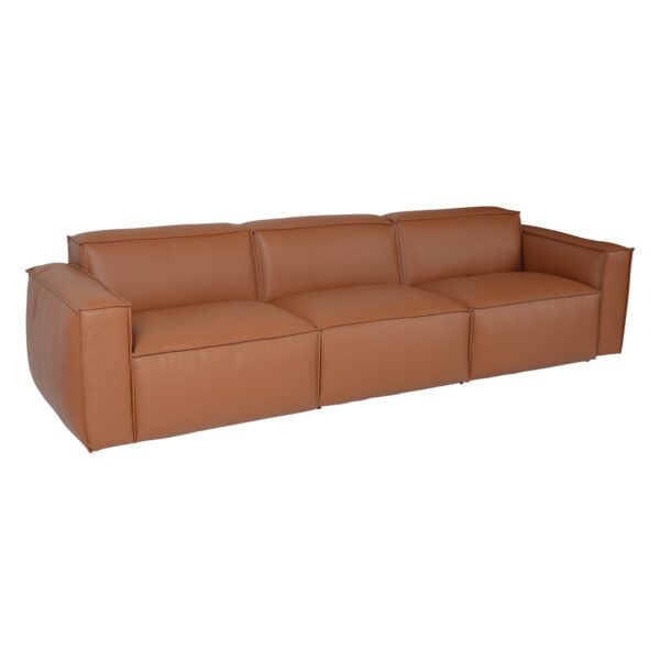 3.5 Seater Top Grain Leather Sofa Set Caramel