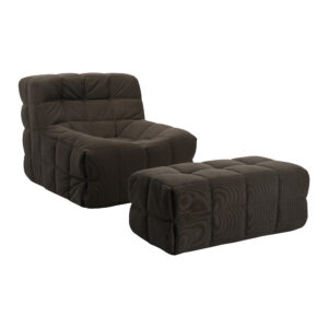 Corduroy Mangrove Accent Chair Set with Ottoman