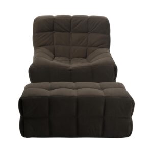 Corduroy Mangrove Accent Chair Set with Ottoman