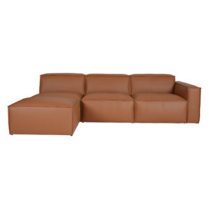 Harbor Luxe 4-Piece Left-Facing Leather Sofa Set with Ottoman