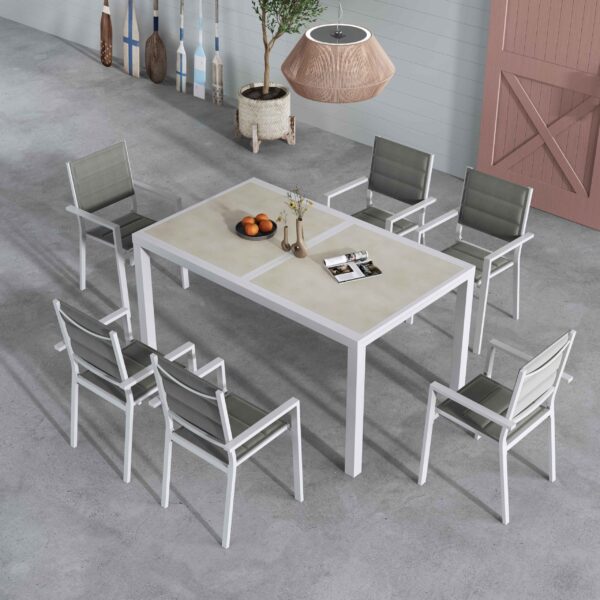 Marbella Glass Outdoor Dining Set