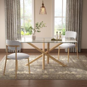 Oak Look 6 Dining Chairs and Table Set