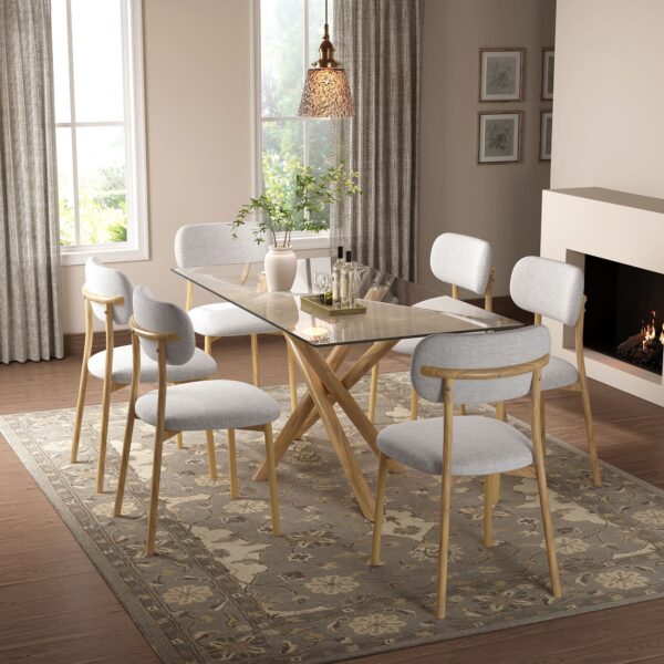 Oak Look 6 Dining Chairs and Table Set