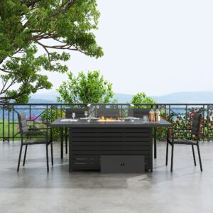 Charcoal Luxury Fire Dining Set with 8 Chairs – Charcoal