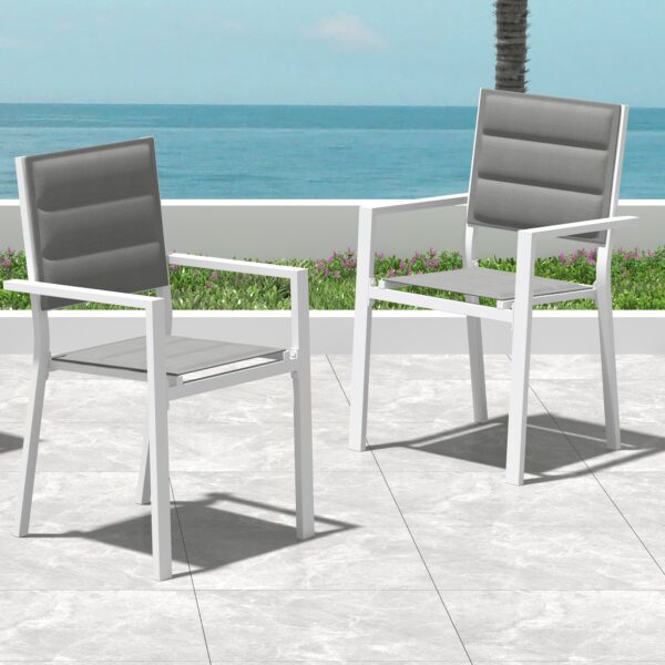 John Aluminium White Outdoor Dining Chair 2-Piece Set