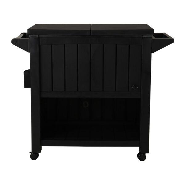 Garden Bar Serving Cart with Cooler (Black)