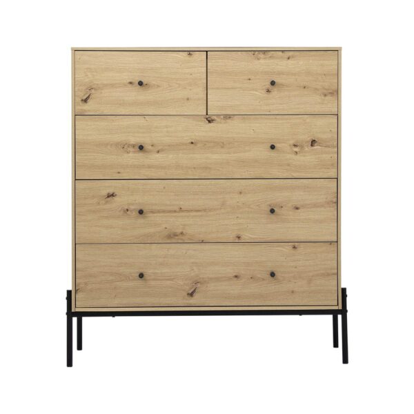 Light-Oak Effect 5-Drawer Chest