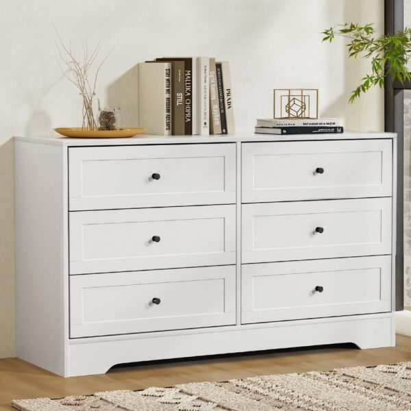 White 6-Drawer Chest