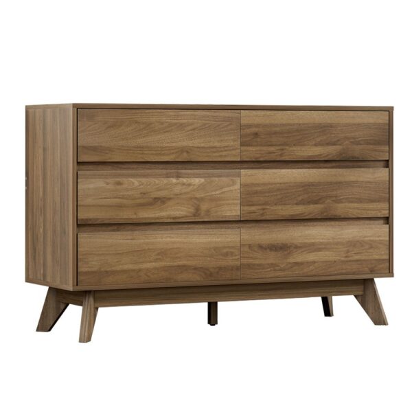 Walnut Effect 6-Drawer Chest