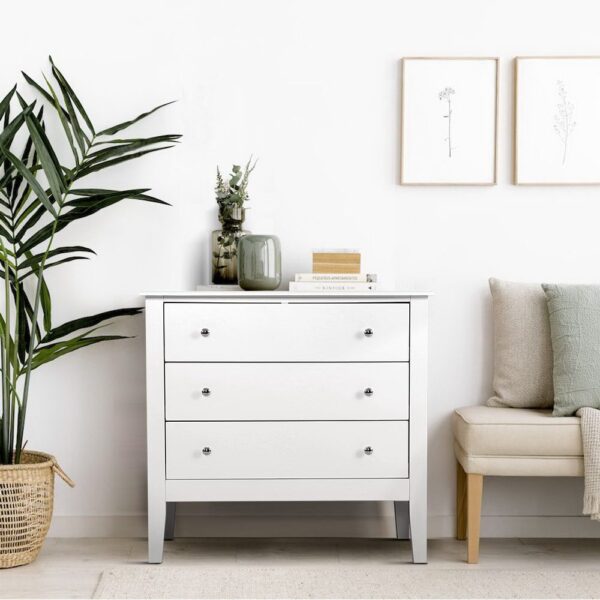 White 3-Drawer Brittany Chest