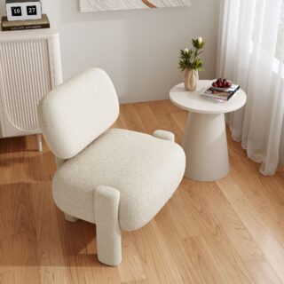 Sherpa Fleece Accent Chair-White