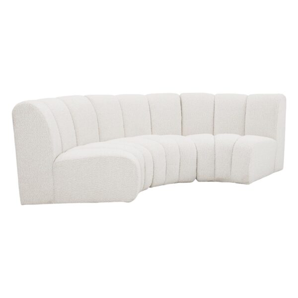 4 Seater Boucle Fabric Curved Modular Sectional Sofa