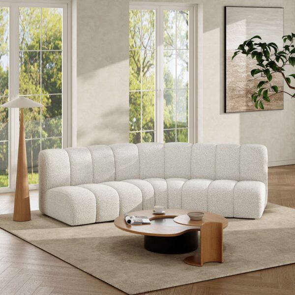 4 Seater Boucle Fabric Modular Sectional Sofa Set