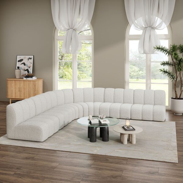 7 Seater Boucle Fabric Modular Sectional Sofa Set