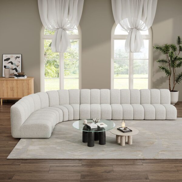 7 Seater Boucle Fabric Modular Sectional Sofa Set